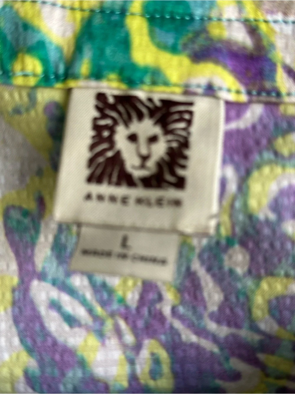 Anne Klein Colorful Abstract Print Sleeveless Tank Top. Size Large